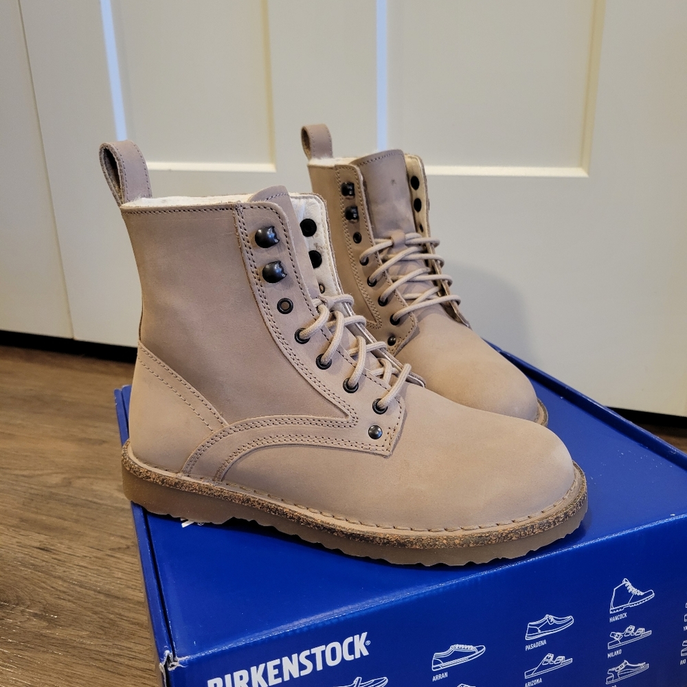 Birkenstock Bryson Shearling Beige Taupe Size 37